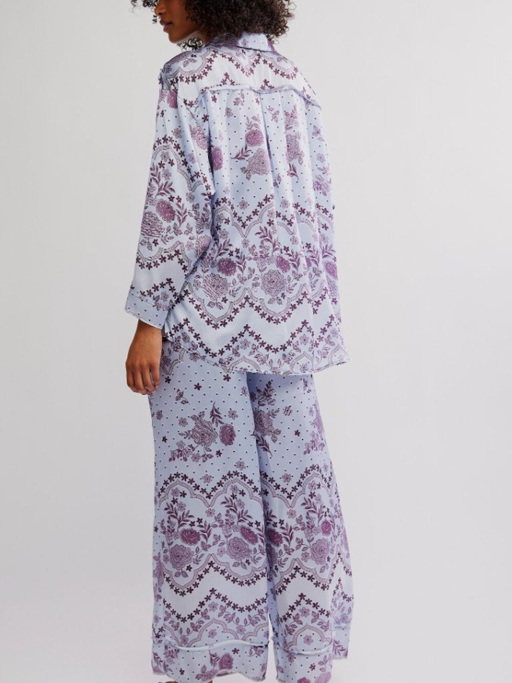 Free People Lavender Floral Satin Pajama Set - Picture 3 of 6